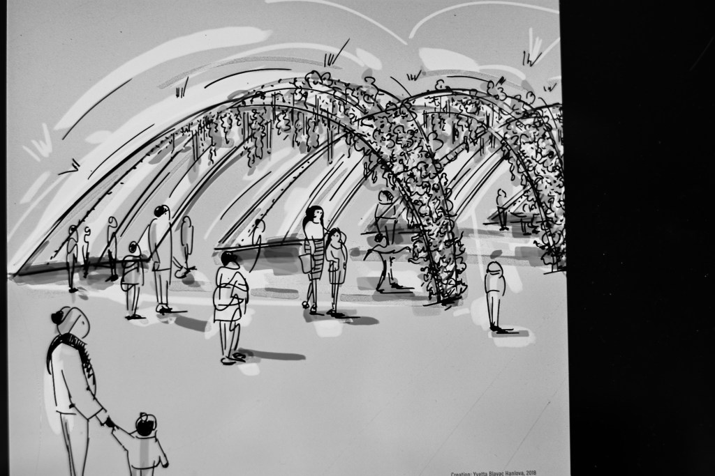 Sketching by Yvetta Blayac Hanlova. Project for Moscow, 2017.